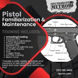 TPS Method Tactical Pistol Familiarization & Maintenance gun maintenance class; how to clean a gun;