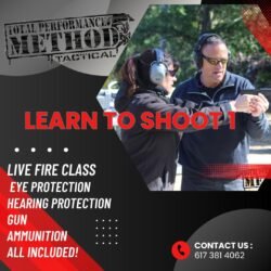 TPS Method Tactical, Learn to Shoot 1 Class; learn to shoot a gun, pistol shooting class, beginner shooting class